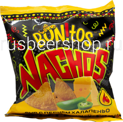 Бонитос Начос Чипсы Кукурузные Со Вкусом Сыра С Перцем Халапеньо